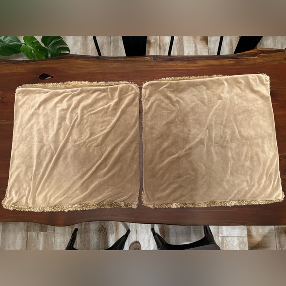 Pottery Barn Brown ombré faux fur pillow cases set of two 26x26 inches. - Picture 2 of 3